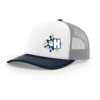White/Aluminum/Navy Richardson Trucker Cap