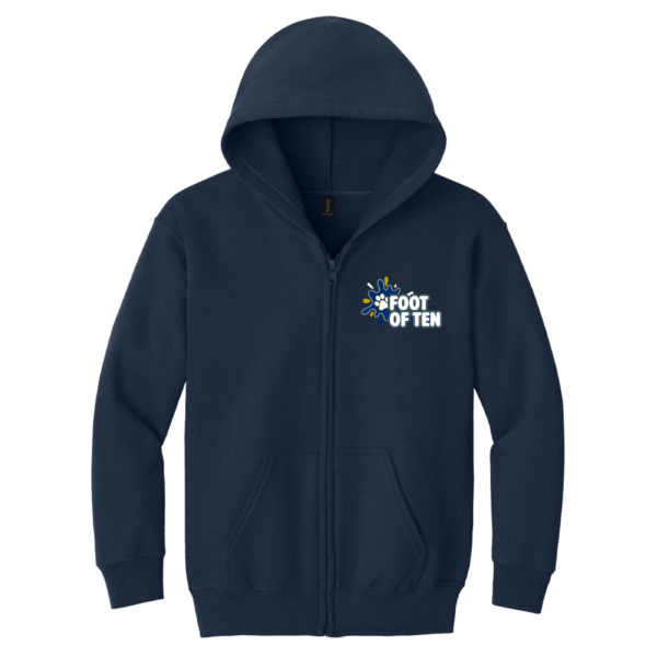 18600B-NAVY-FOT Youth Navy Heavy Blend Full-Zip Hoodie
