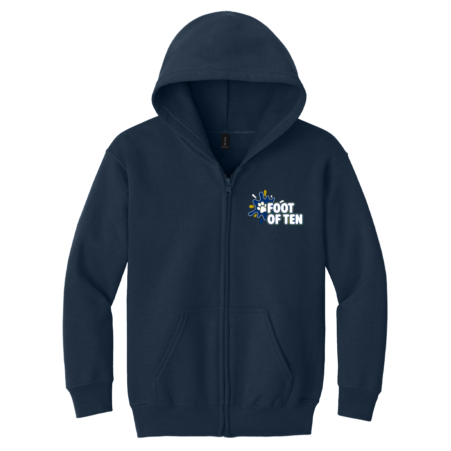 18600B-NAVY-FOT Youth Navy Heavy Blend Full-Zip Hoodie