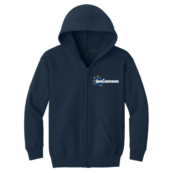 18600B-NAVY-HOL Youth Navy Heavy Blend Full-Zip Hoodie