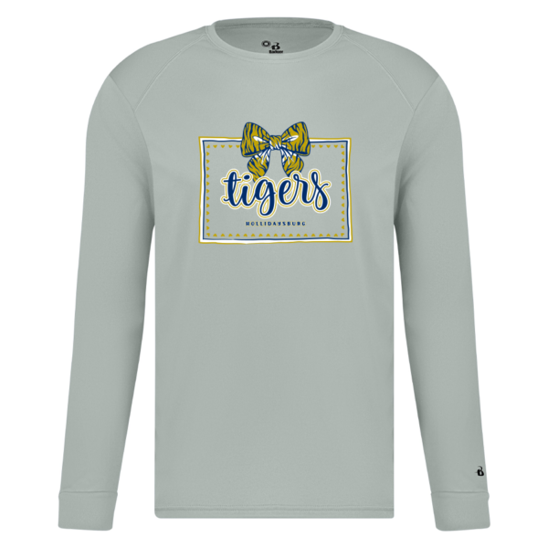 4104-SILVER-BOWHOL Silver Long Sleeve Performance Tee