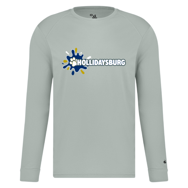4104-SILVER-SPLASHHOL Youth Silver Long Sleeve Performance Tee
