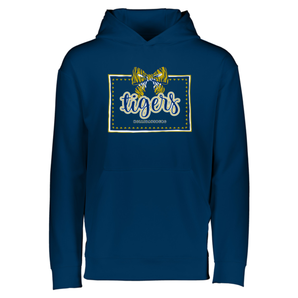 5506-NAVY-BOWHOL Youth Navy Wicking Fleece Pullover Hoodie
