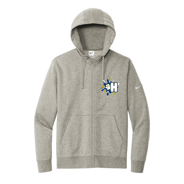 Dark Grey Heather Nike Club Fleece Full-Zip Hoodie